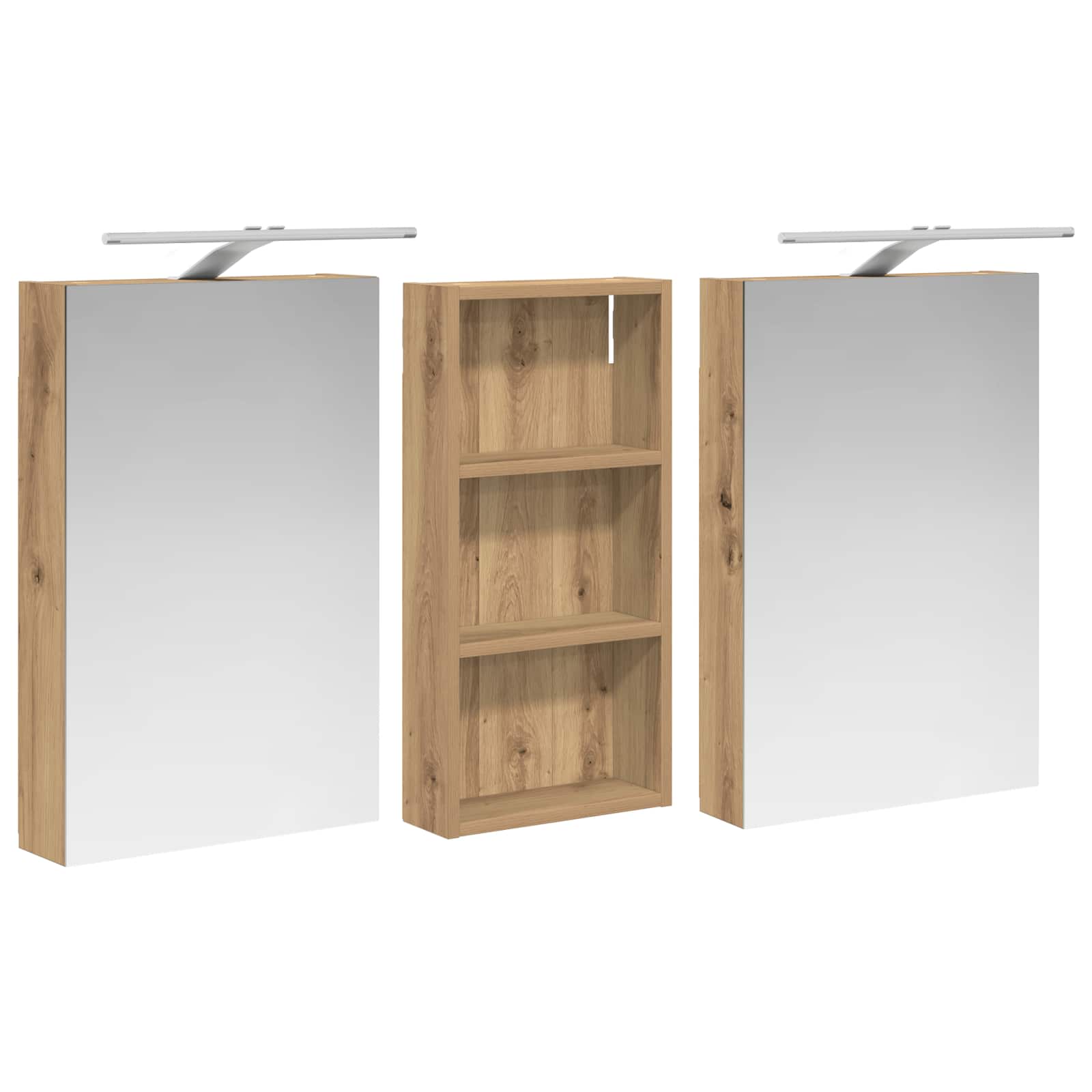 Badezimmerschrank-Set 3 pcs 80 x 10,5 x 50 cm Holzwerkstoff