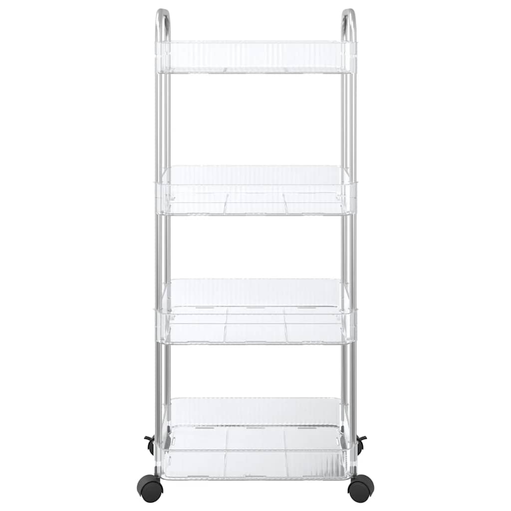 Aufbewahrungswagen 2 Etagen Transparent 37x28x43,5 cm Acryl