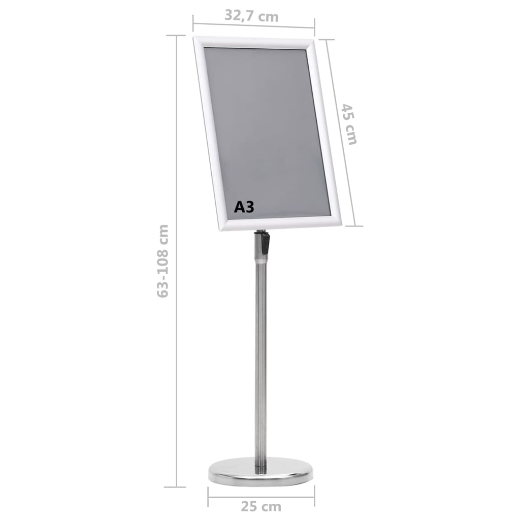 Plakatständer 2 pcs Schwarz 45 x 32,7 x 108 cm Aluminium