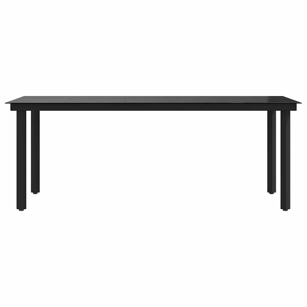 Garten-Esstisch Schwarz 160x80x74 cm Stahl und Hartglas