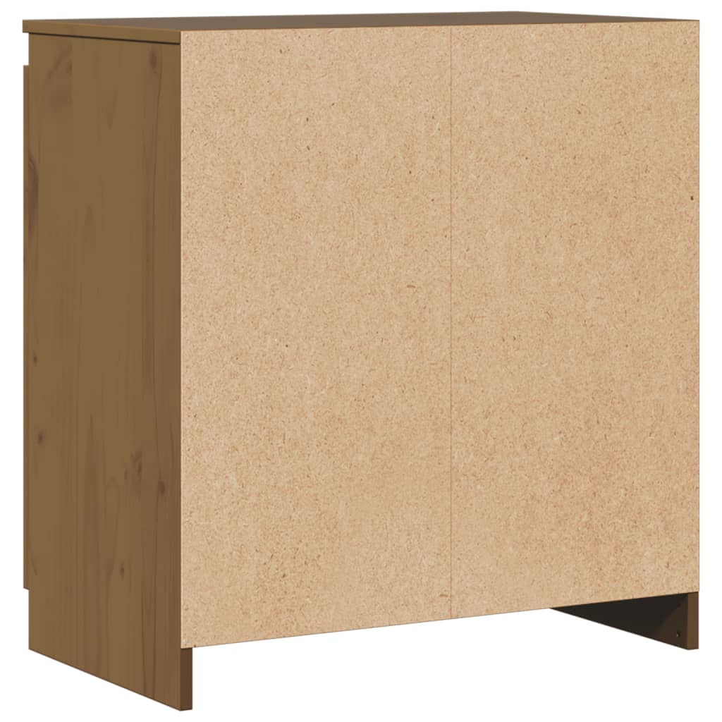Beistellschrank Grau 60x36x65 cm Massivholz Kiefer