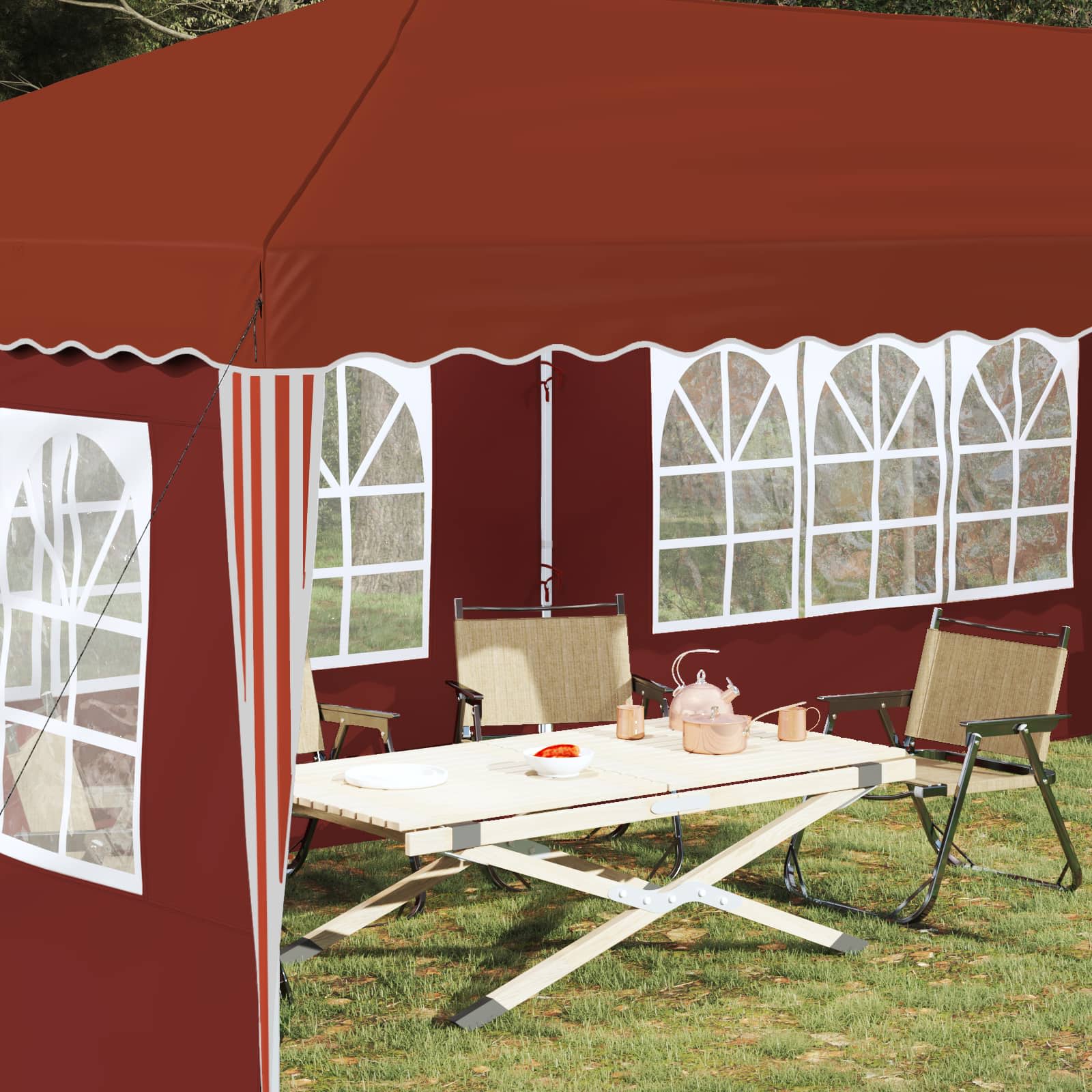 Pop-up Partyzelt 575 x 290 x 245 cm Creme