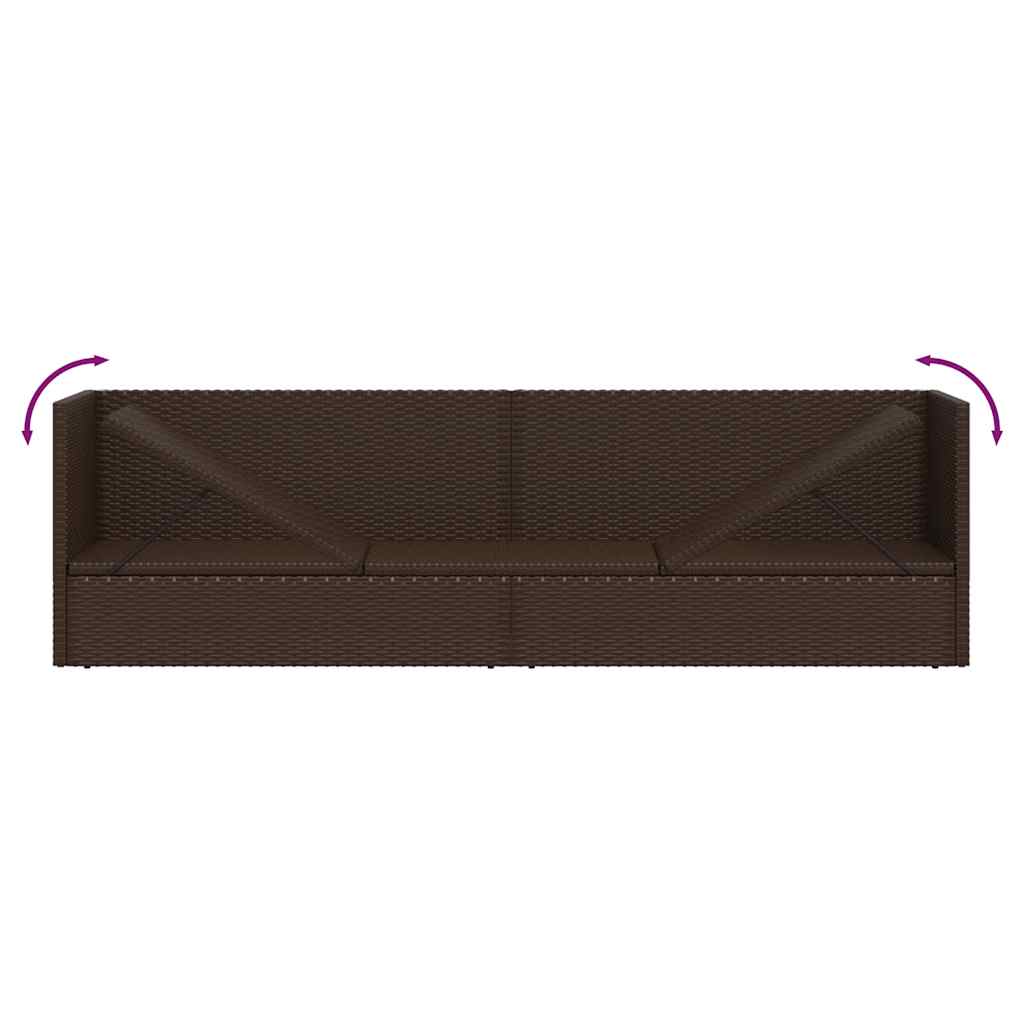 Garten-Sofabett 200x60 cm Poly Rattan Grau