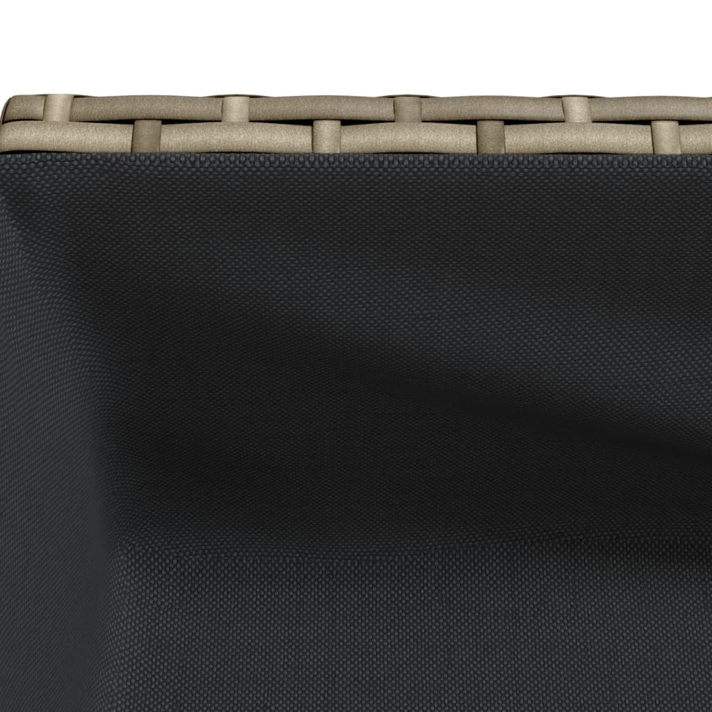 Hochbeete mit Ablage 2 Stk. Schwarz 70x28x70 cm Poly Rattan
