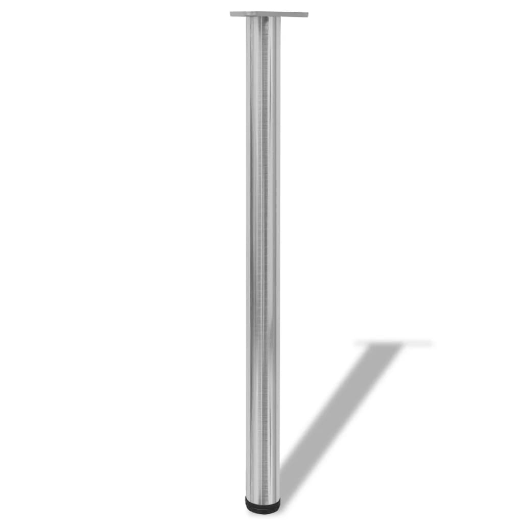 4x höhenverstellbares Tischbein Chrom 710 mm