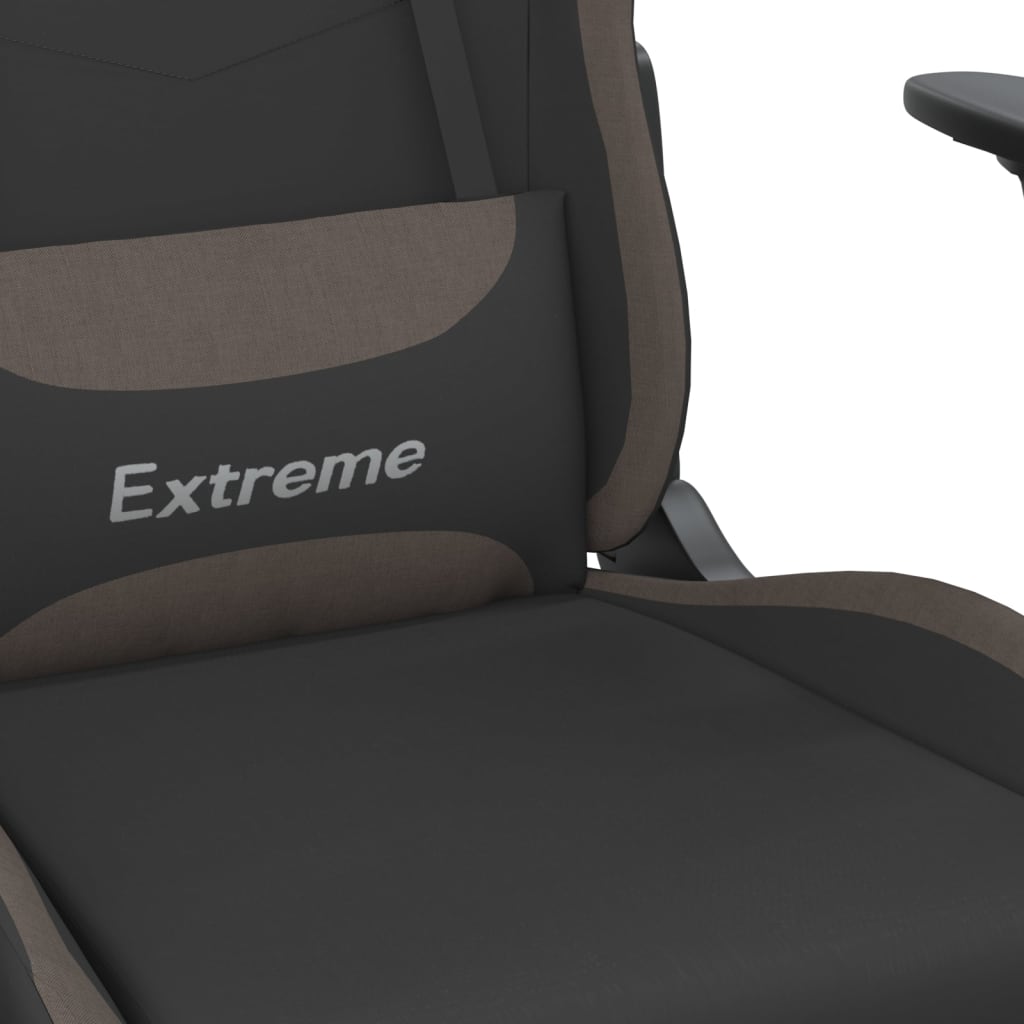 Gaming-Stuhl mit Massagefunktion Schwarz und Creme Stoff