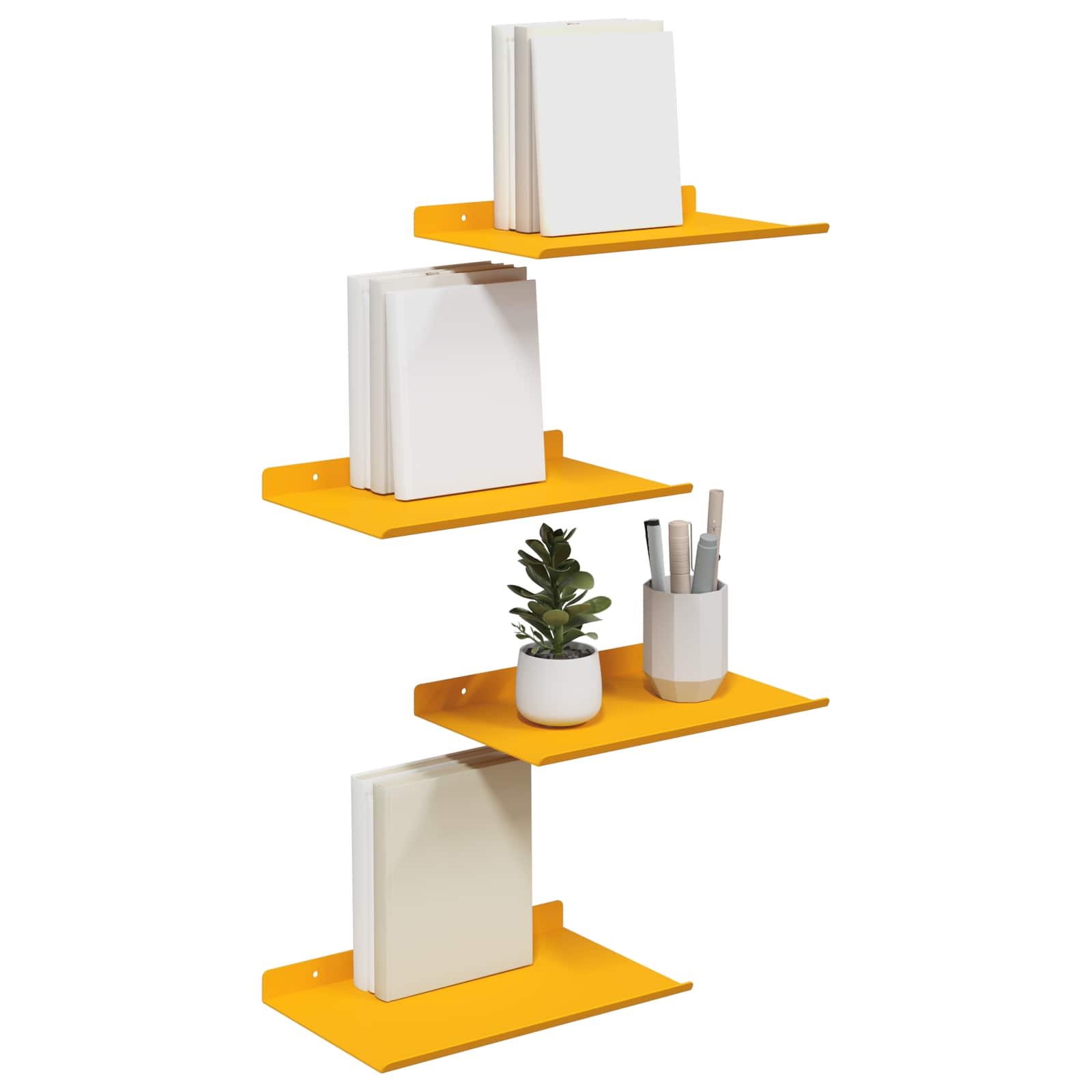 Schwebendes Regal 3 pcs Schwarz 40 x 9 x 2,5 cm Stahl