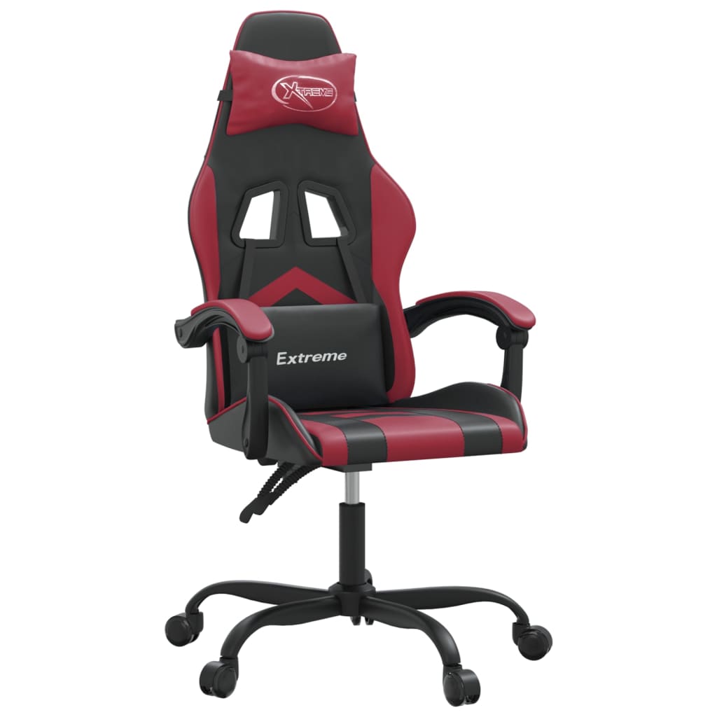 Gaming-Stuhl Drehbar Schwarz und Rot Kunstleder