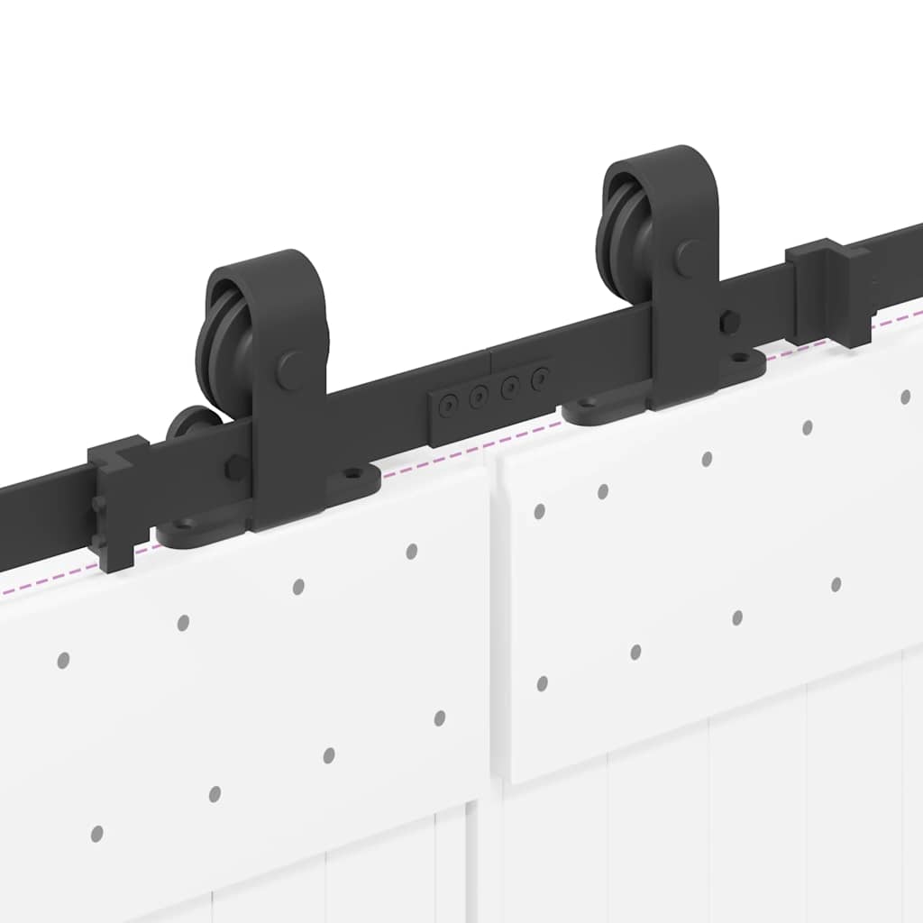 Schiebetürbeschlag-Set 366 cm Stahl Schwarz