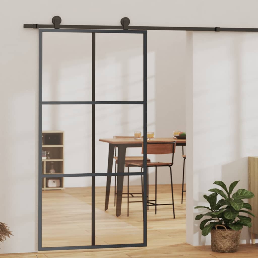 Schiebetür mit Beschlag ESG-Glas & Aluminium 76x205 cm