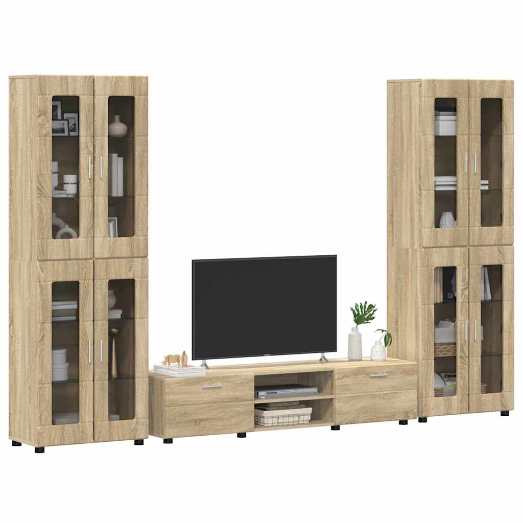 Highboard mit Regal FLORIN Weiß 60 x 35 x 182 cm Holzwerkstoff