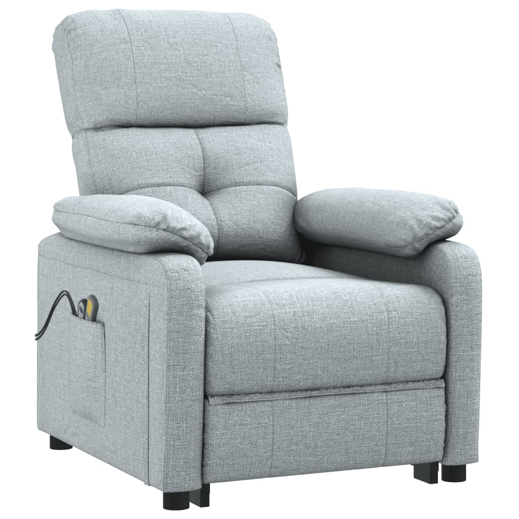 Massagesessel Elektrisch Dunkelgrau Stoff
