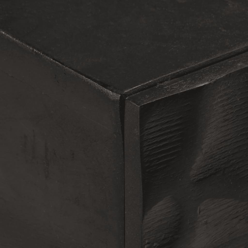 Nachttisch Schwarz 40x30x50 cm Massivholz Mango und Eisen
