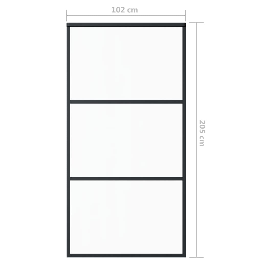 Schiebetür mit Beschlag ESG-Glas & Aluminium 76x205 cm