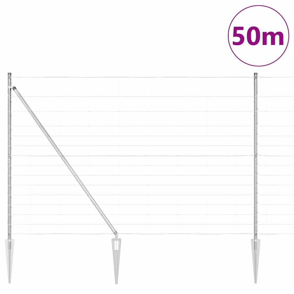 Ground Fix Geschweißter Drahtzaun 25 x 0,8 m Silber Netz