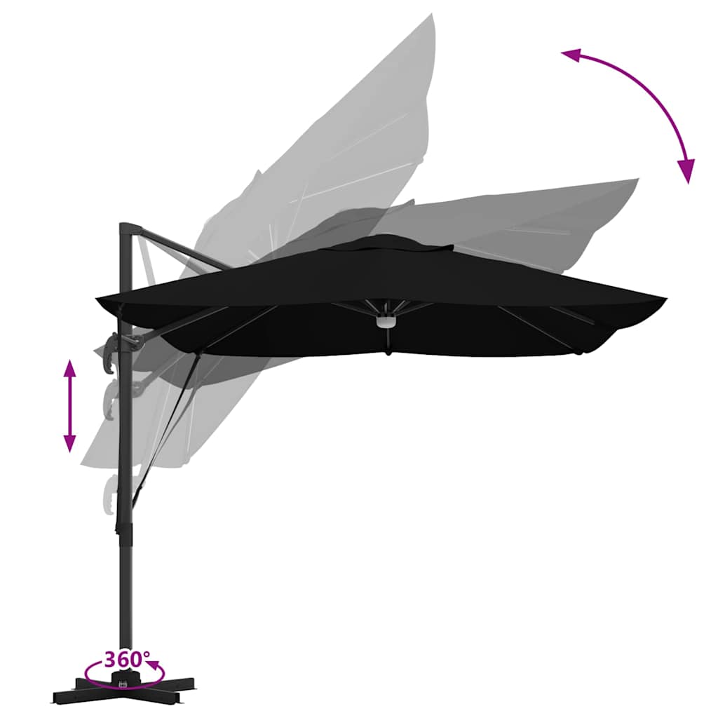 Sonnenschirm Sand 351 x 250 x 253 cm Polyester und Aluminium