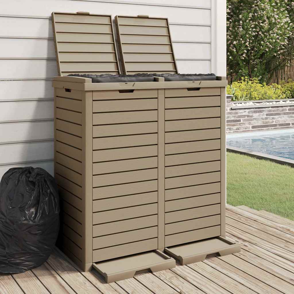 Outdoor-Mülltonne Schwarz 78x41x86 cm Polypropylen