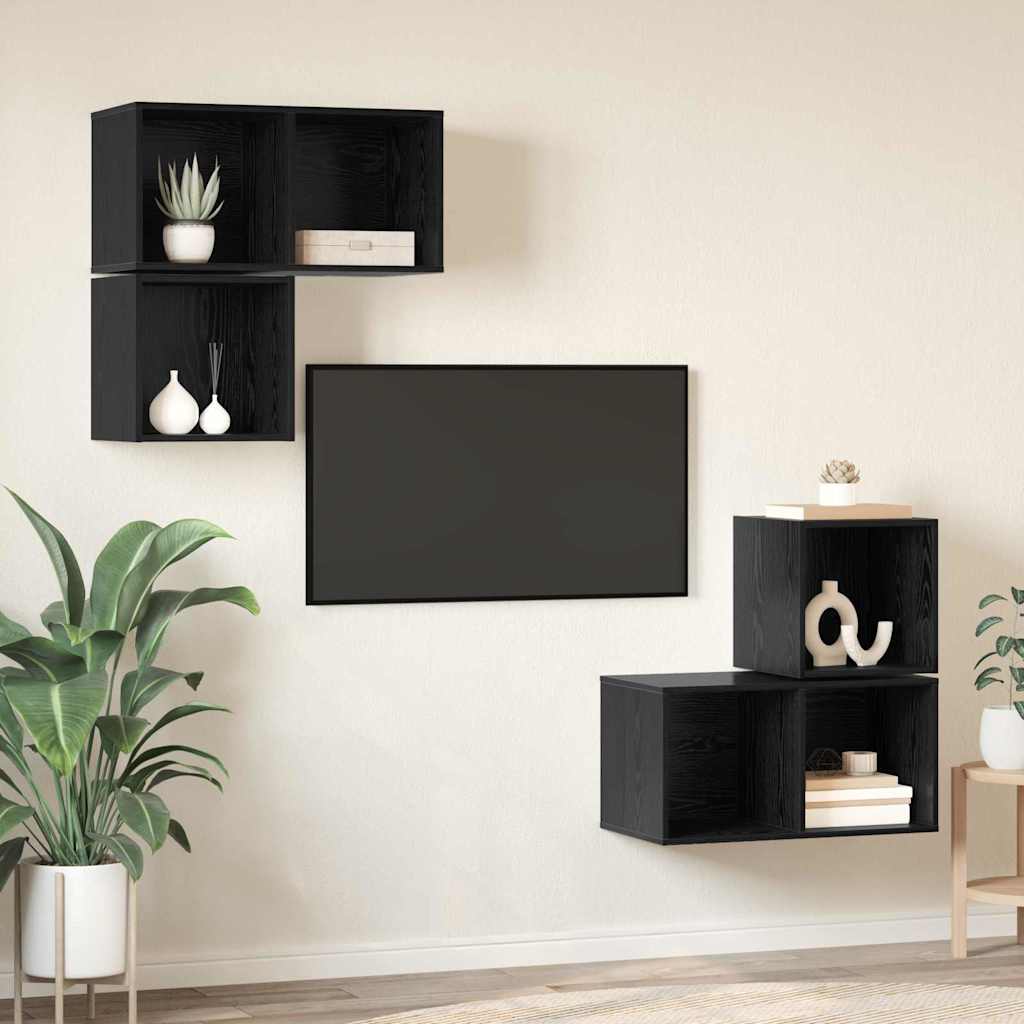 4-tlg. TV-Schrank-Set Weiß Holzwerkstoff