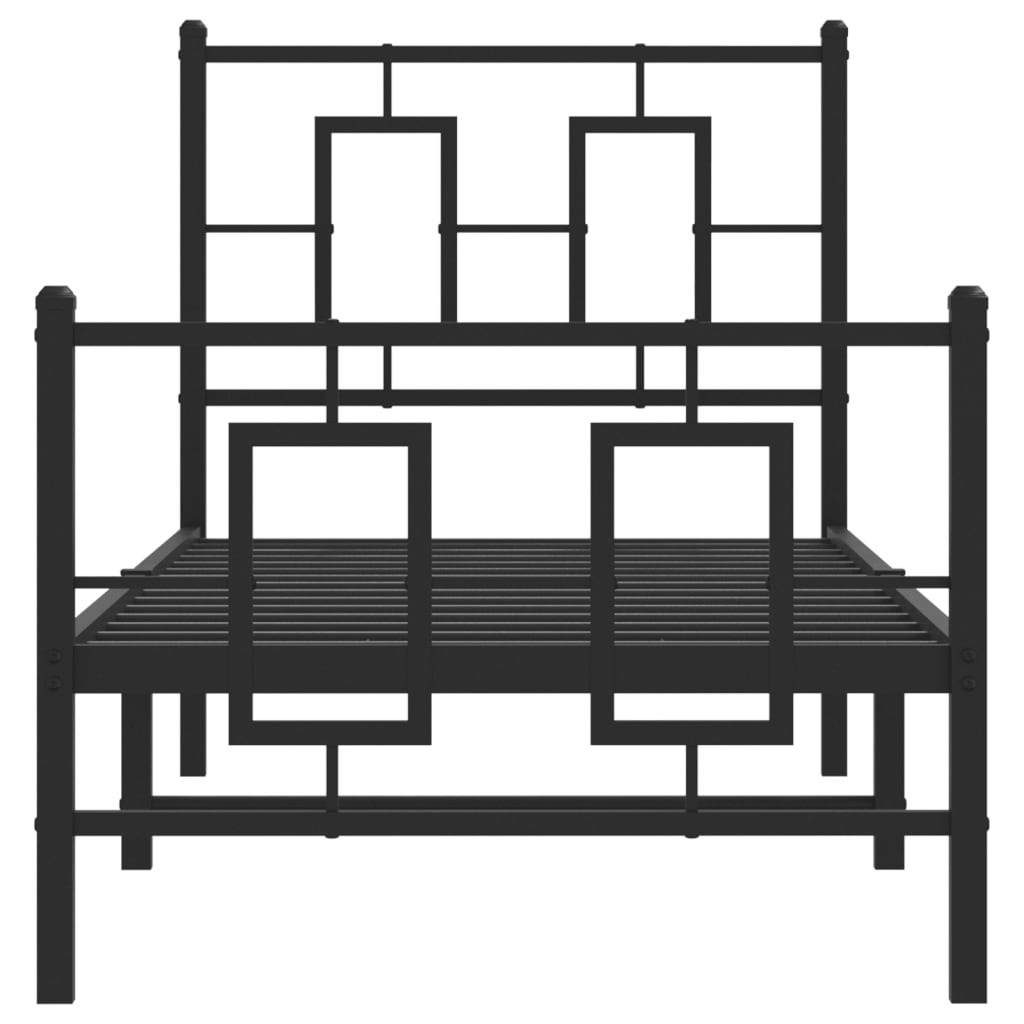 Bettgestell mit Kopf- und Fußteil Metall Weiß 180x200 cm