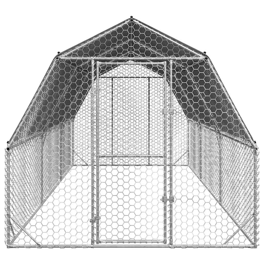 Hühnerstall 2,5x4x2,25 m Verzinkter Stahl