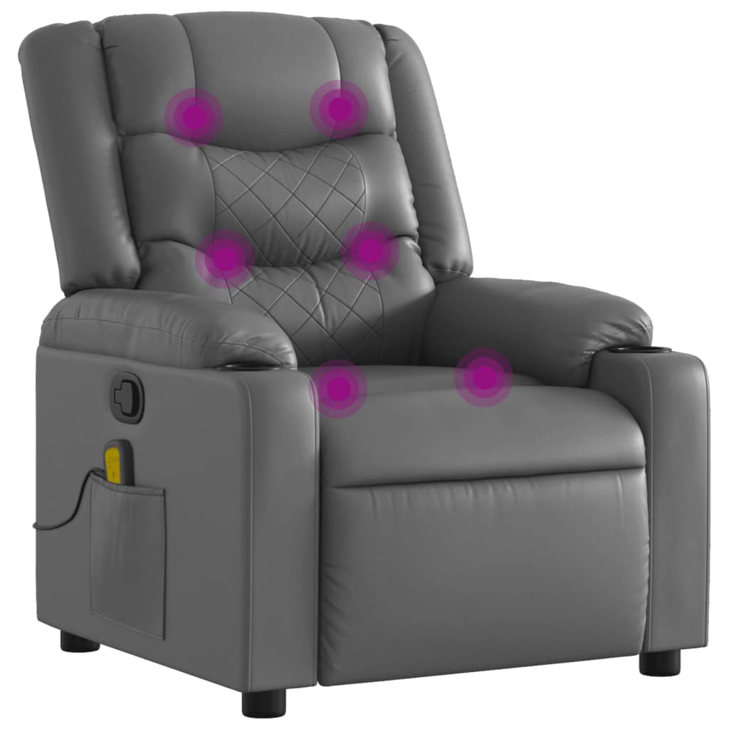 Massage-Relaxsessel, Kunstleder, Schwarz