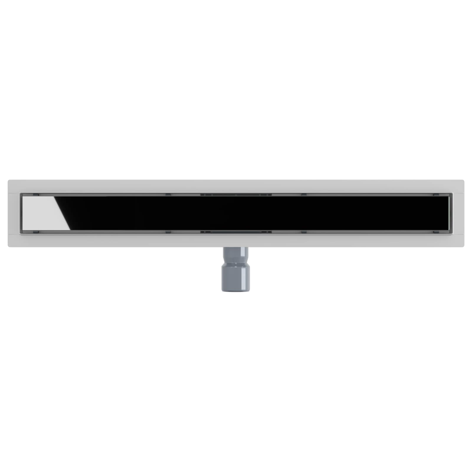 Duschabfluss mit Glasabdeckung Schwarz 50 cm Edelstahl 304