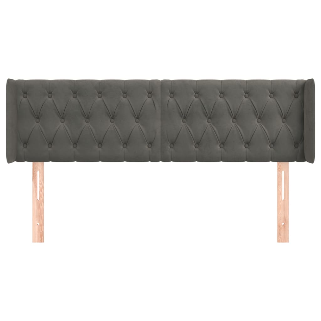 Kopfteil mit Ohren Dunkelblau 93x16x78/88 cm Samt