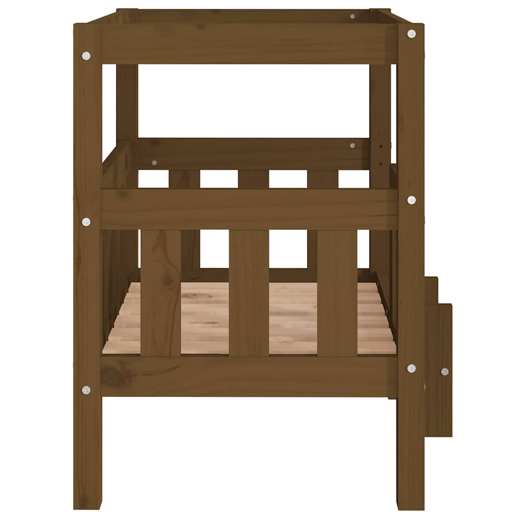 Hundebett Weiß 55,5x53,5x60 cm Massivholz Kiefer