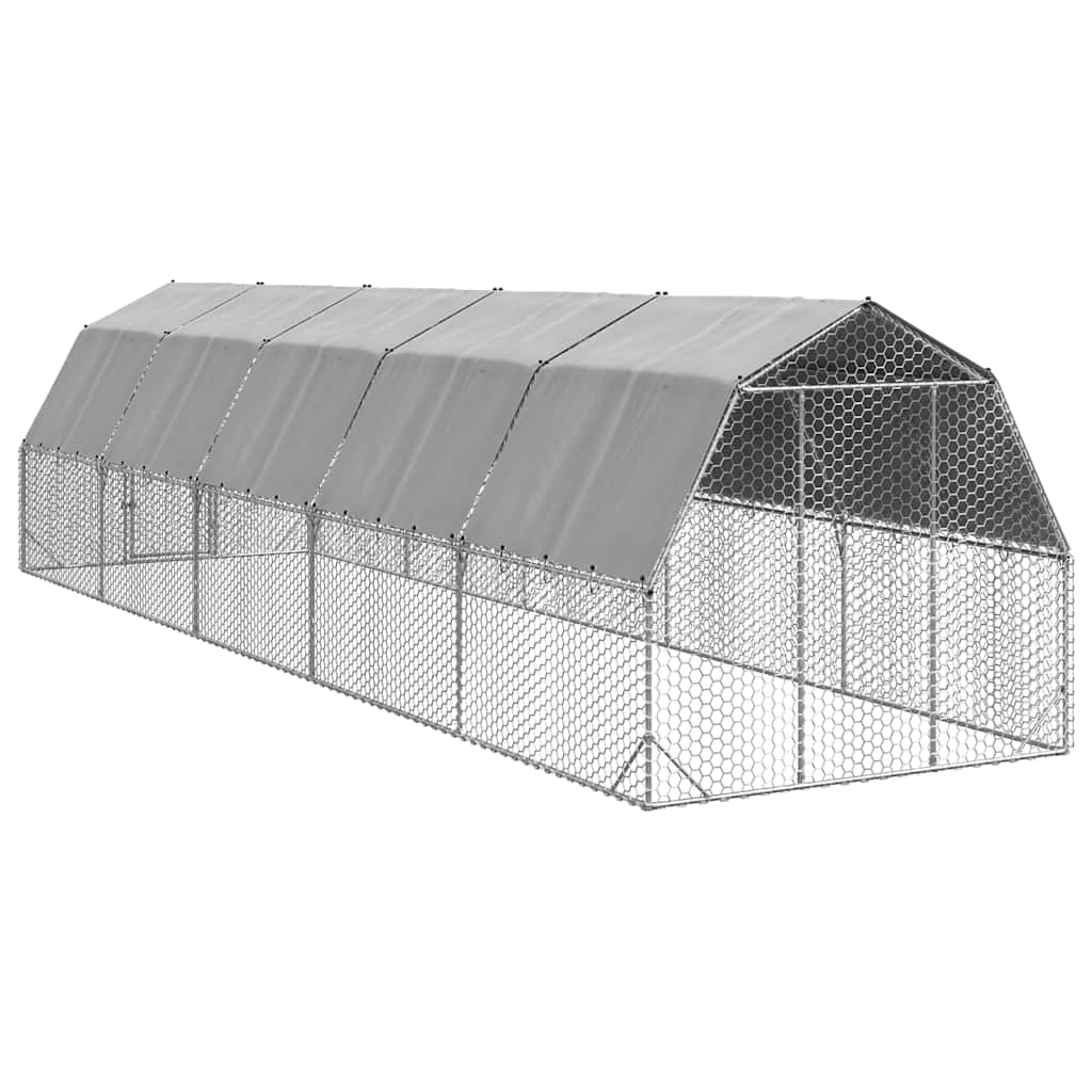 Hühnerstall 2,5x4x2,25 m Verzinkter Stahl