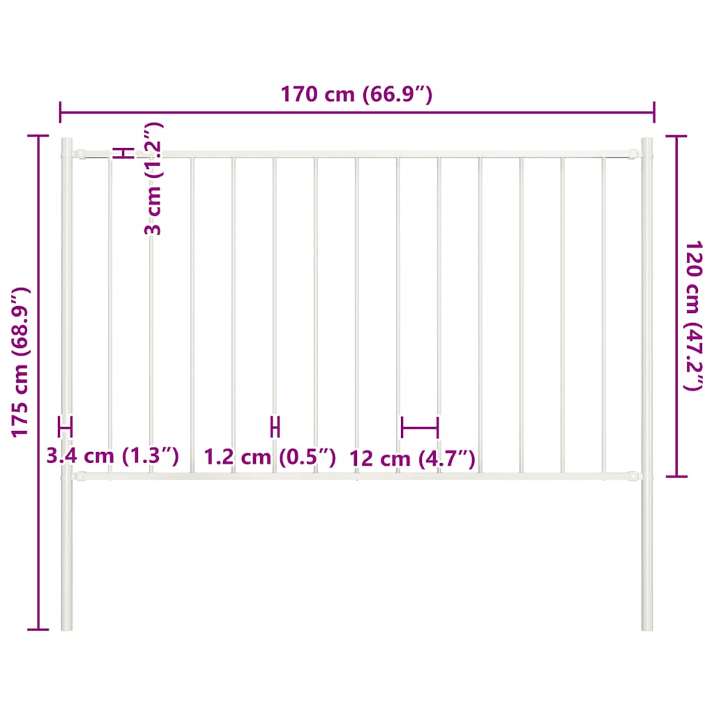 Zaunelement Woerden mit Pfosten Stahl 1,7 x 0,75 m Schwarz