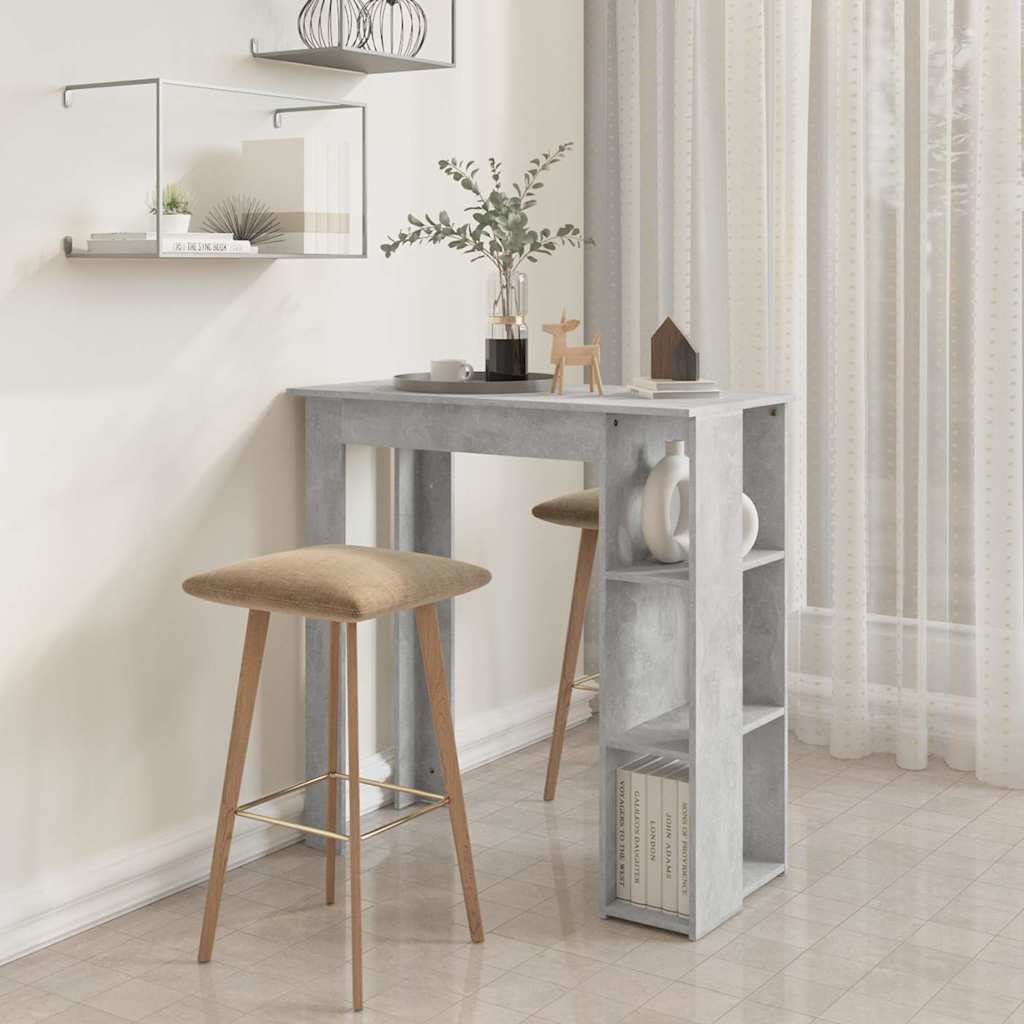 Bartisch mit Regal Weiß 102x50x103,5 cm Holzwerkstoff