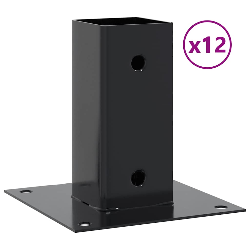 Pfostenträger Quadratisch 4Stk. Silber 46x46mm Verzinkter Stahl