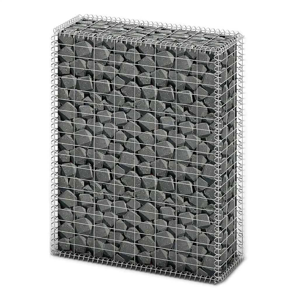 Steinkorb Gabione mit Deckeln Verzinkter Draht 100×30×30 cm