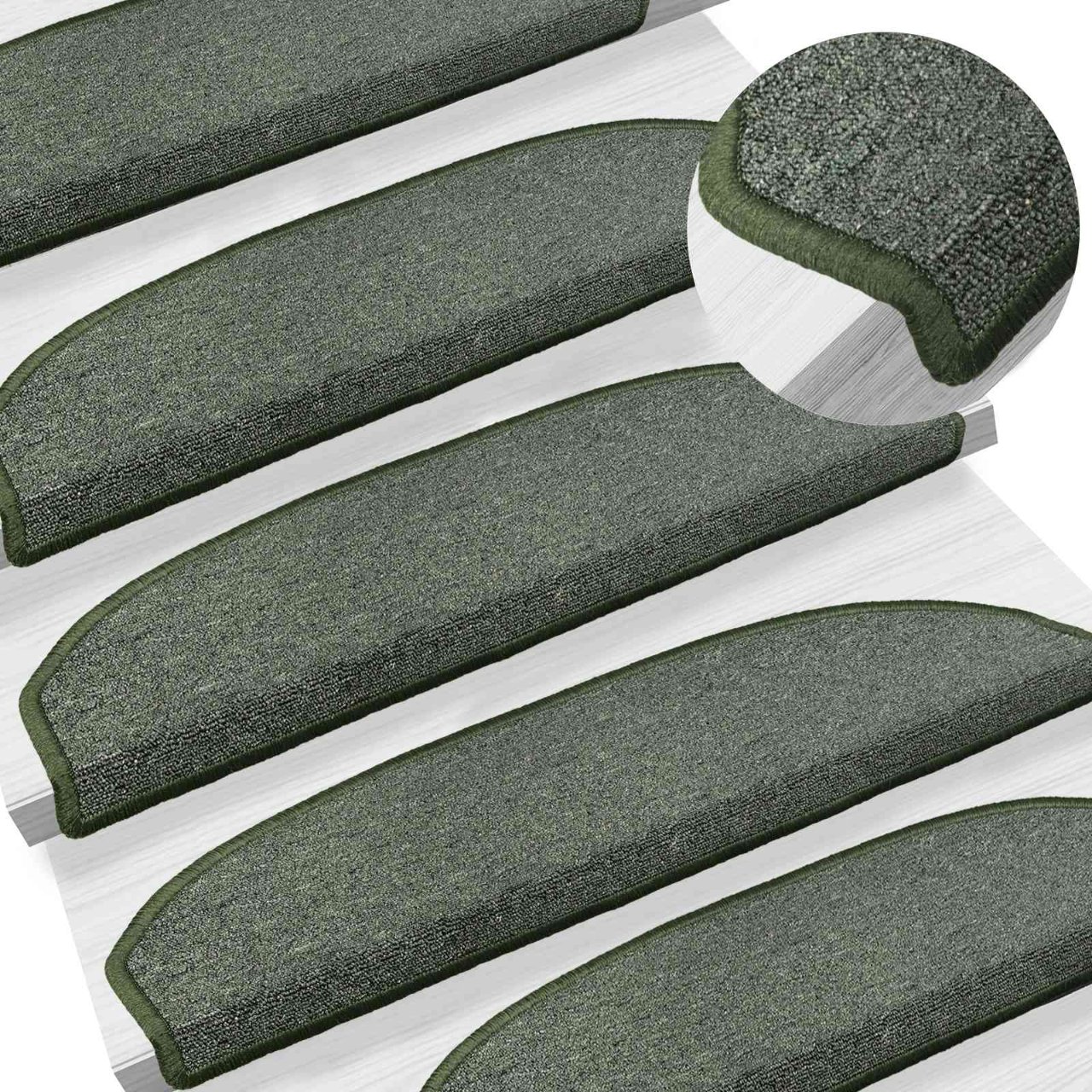 Stufenmatten 15 Stk. 56x17x3 cm Anthrazit Halbrund