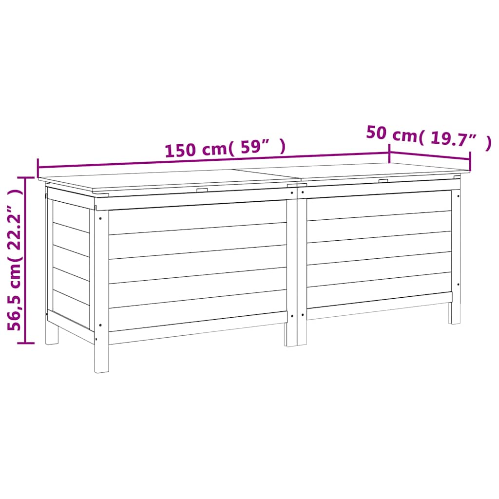 Gartentruhe 50x49x56,5 cm Massivholz Tanne
