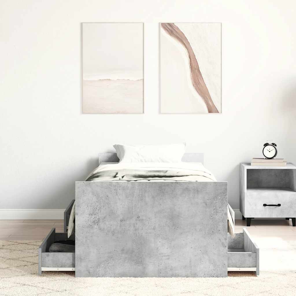 Bettgestell mit Kopf- und Fußteil Weiß 100x200 cm