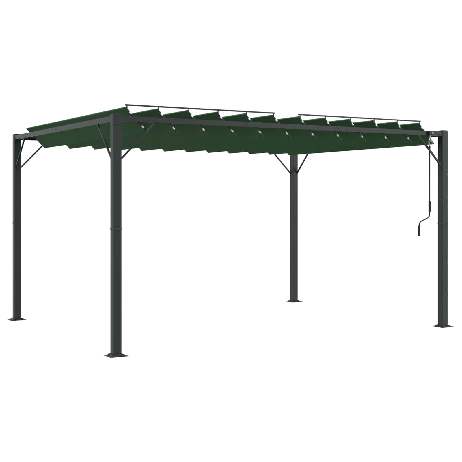 Pergola mit Lamellendach 3x3 m Creme Stoff und Aluminium