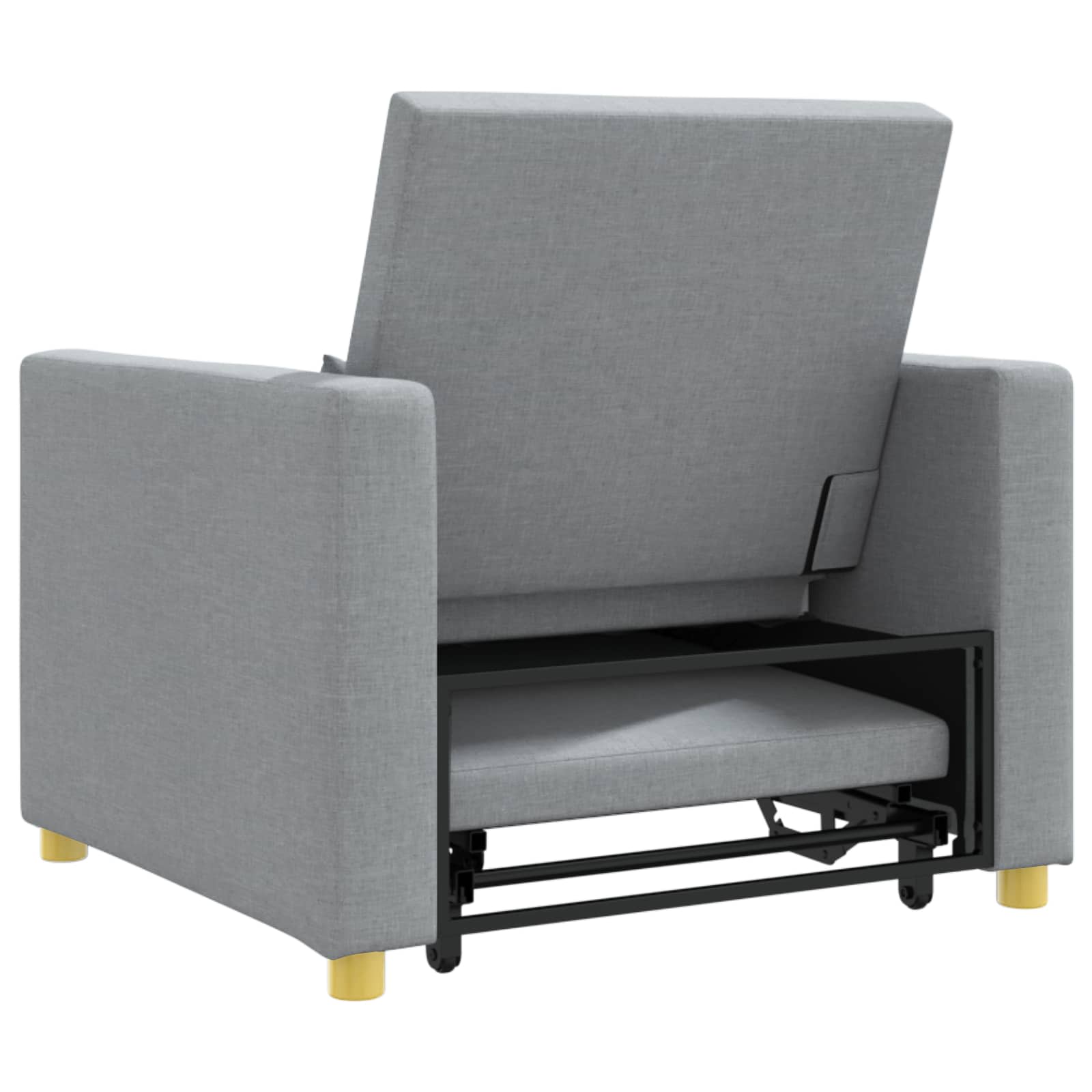 Ausziehbare Schlafcouch Einzel Hellgrau 90 x 165 x 87 cm Stoff
