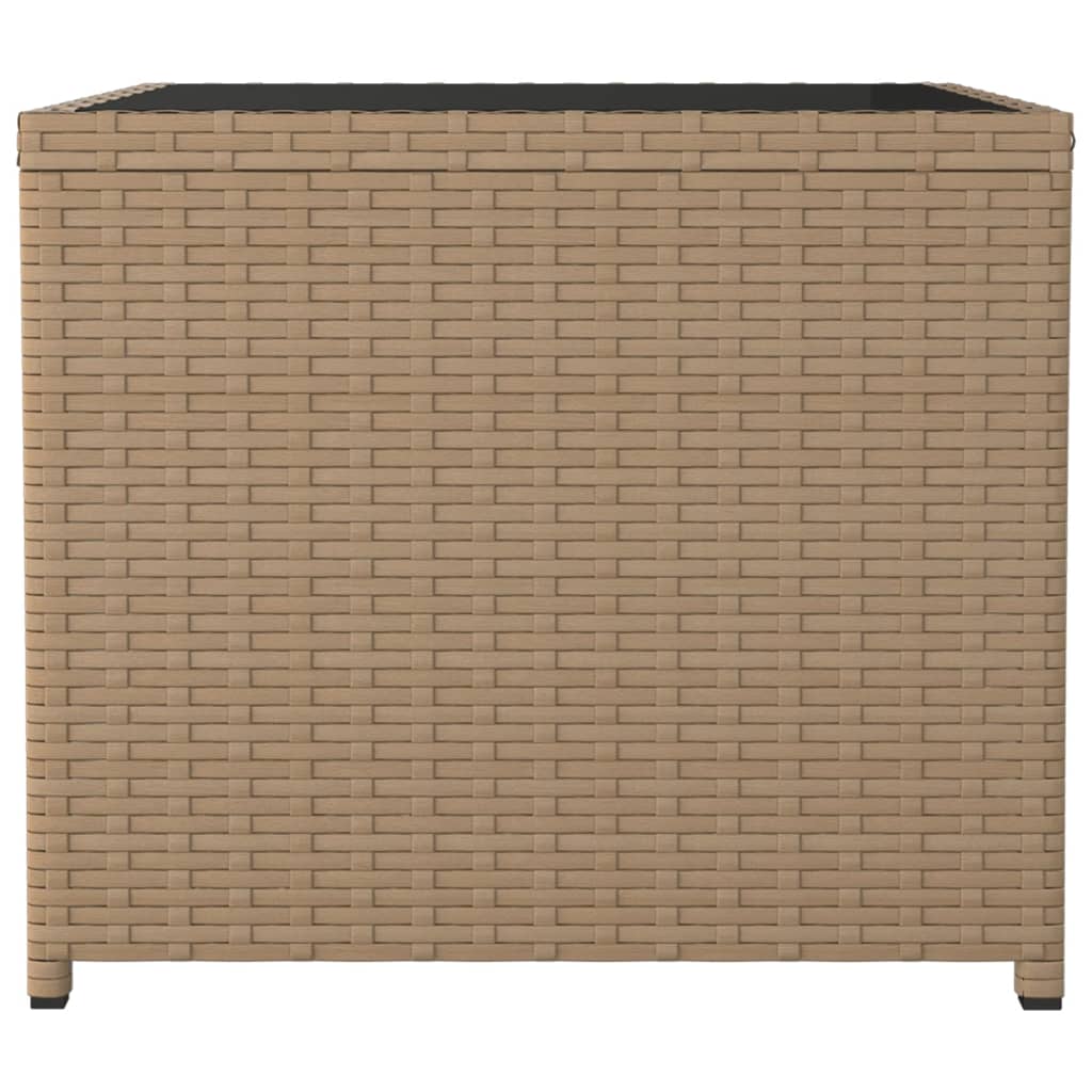 Beistelltisch mit Holzplatte Grau Poly Rattan & Akazienholz