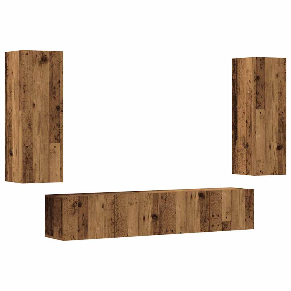 4-tlg. TV-Schrank-Set Weiß Holzwerkstoff