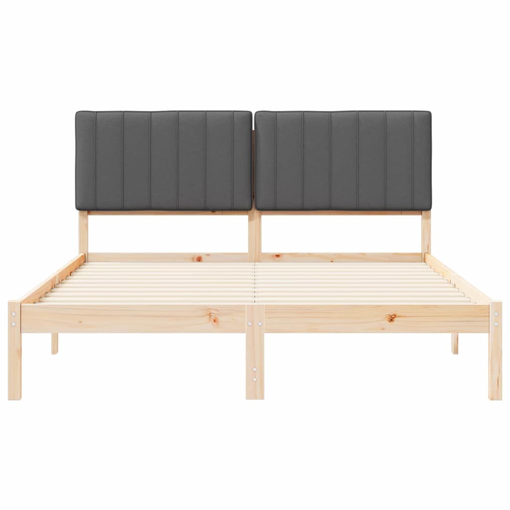 Bettgestell mit gepolstertem Kopfteil Hellgrau 200 x 200 cm