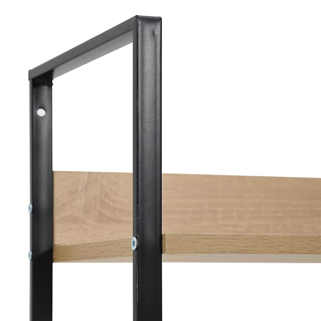 Bücherregal 3 Regalböden Schwarz 60×27,6×90,5 cm Holzwerkstoff