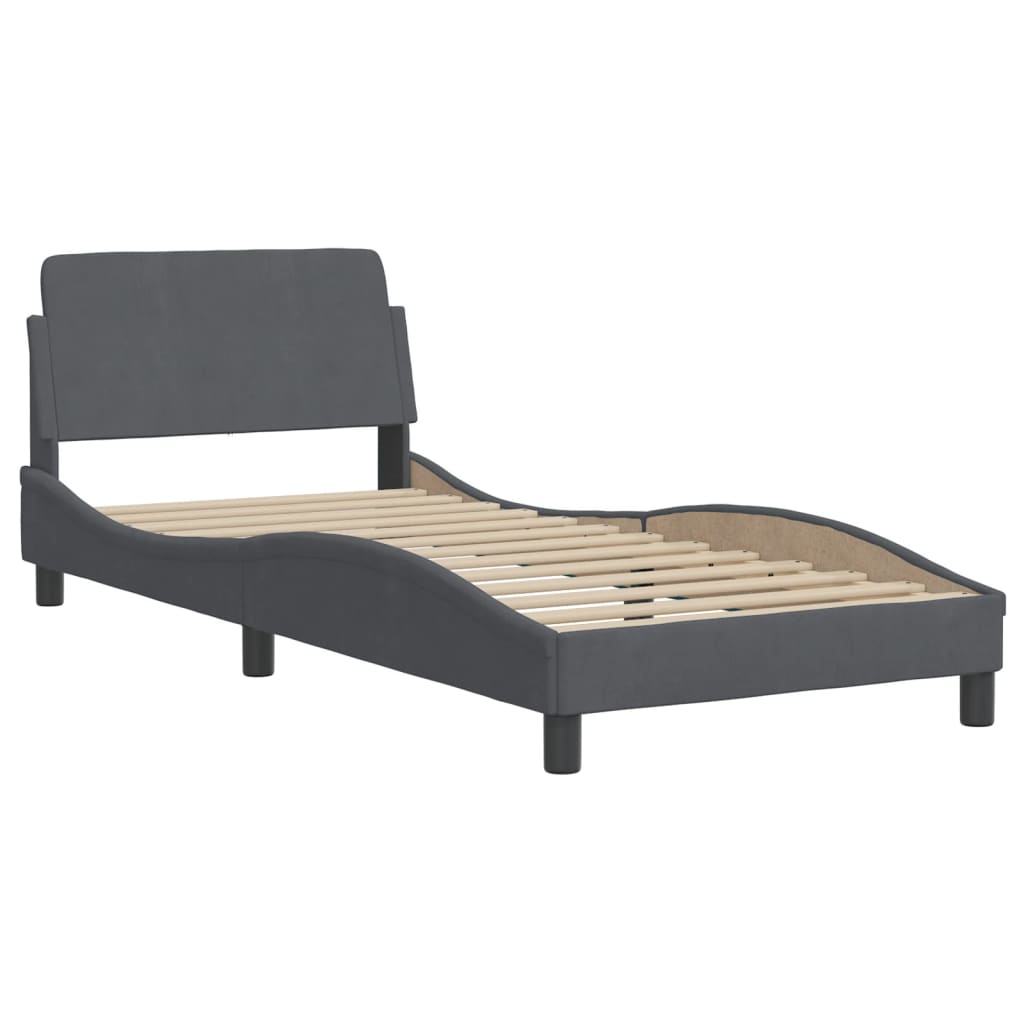 Bett mit Matratze Hellgrau 80x200 cm Samt