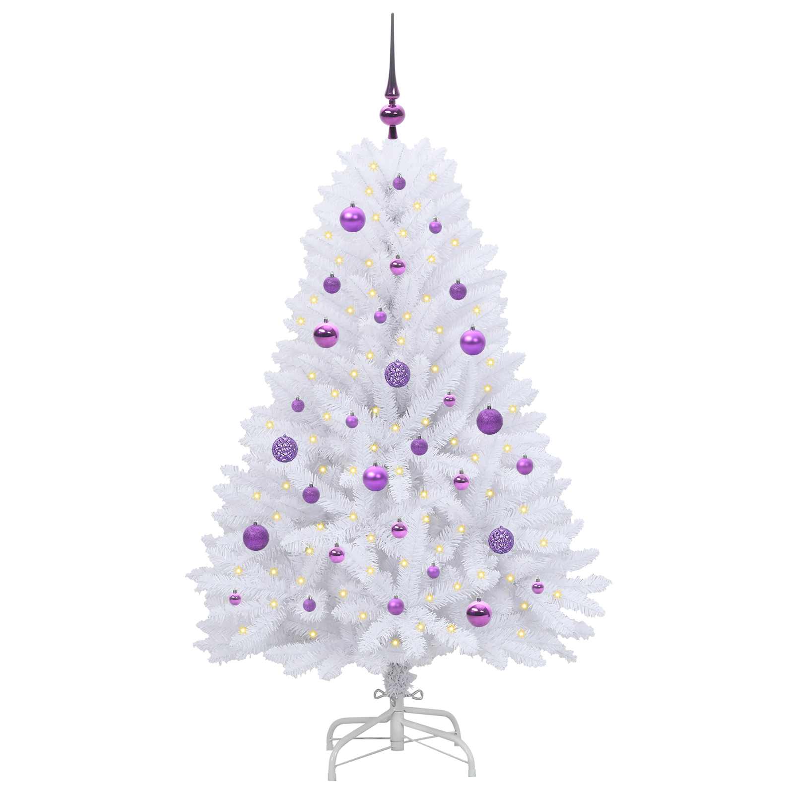 Künstlicher klappbarer Weihnachtsbaum Weiß 120 cm PVC und Stahl