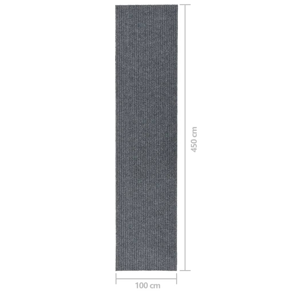 Teppichläufer Grau 80 x 150 cm Stoff