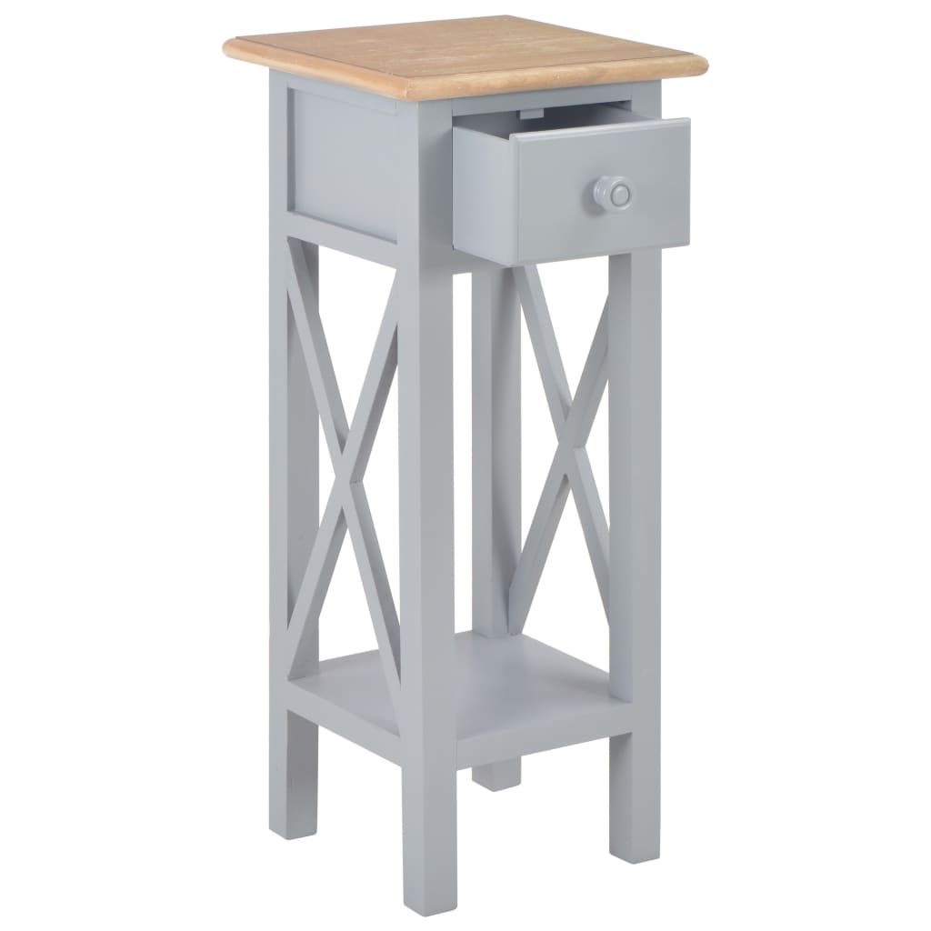 Beistelltisch mit Schublade Weiß