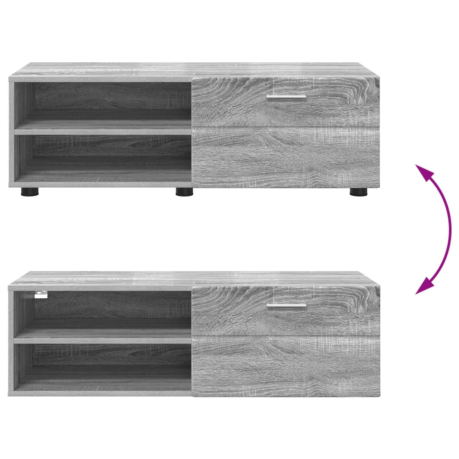 Highboard mit Regal FLORIN Weiß 60 x 35 x 182 cm Holzwerkstoff