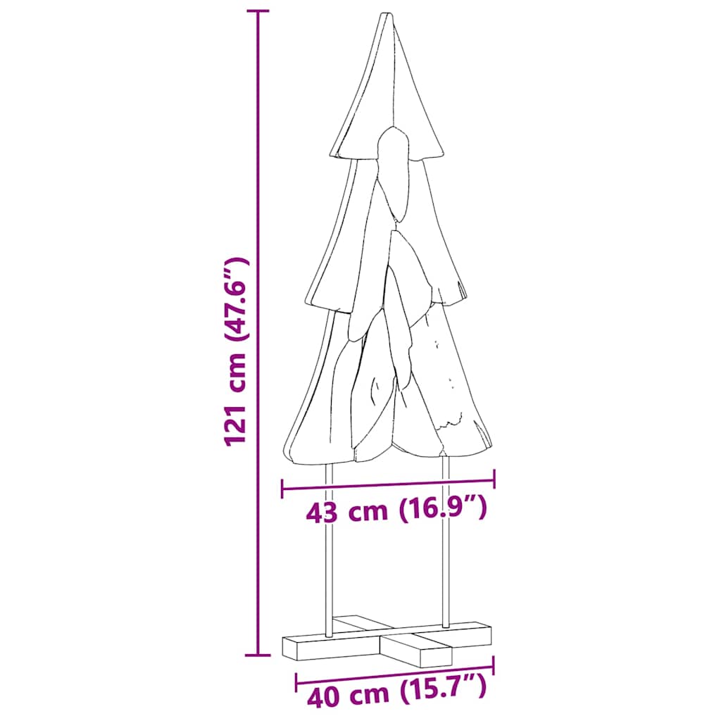 Weihnachtsbaum mit Ständer Braun 90 cm Massivholz Teak