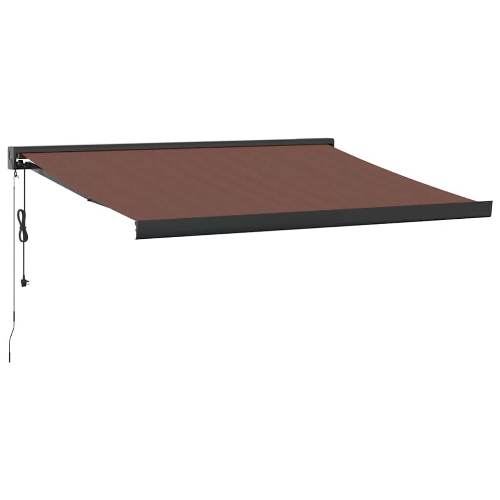 Markise Einziehbar Blau und Weiß 4x3 m Stoff und Aluminium
