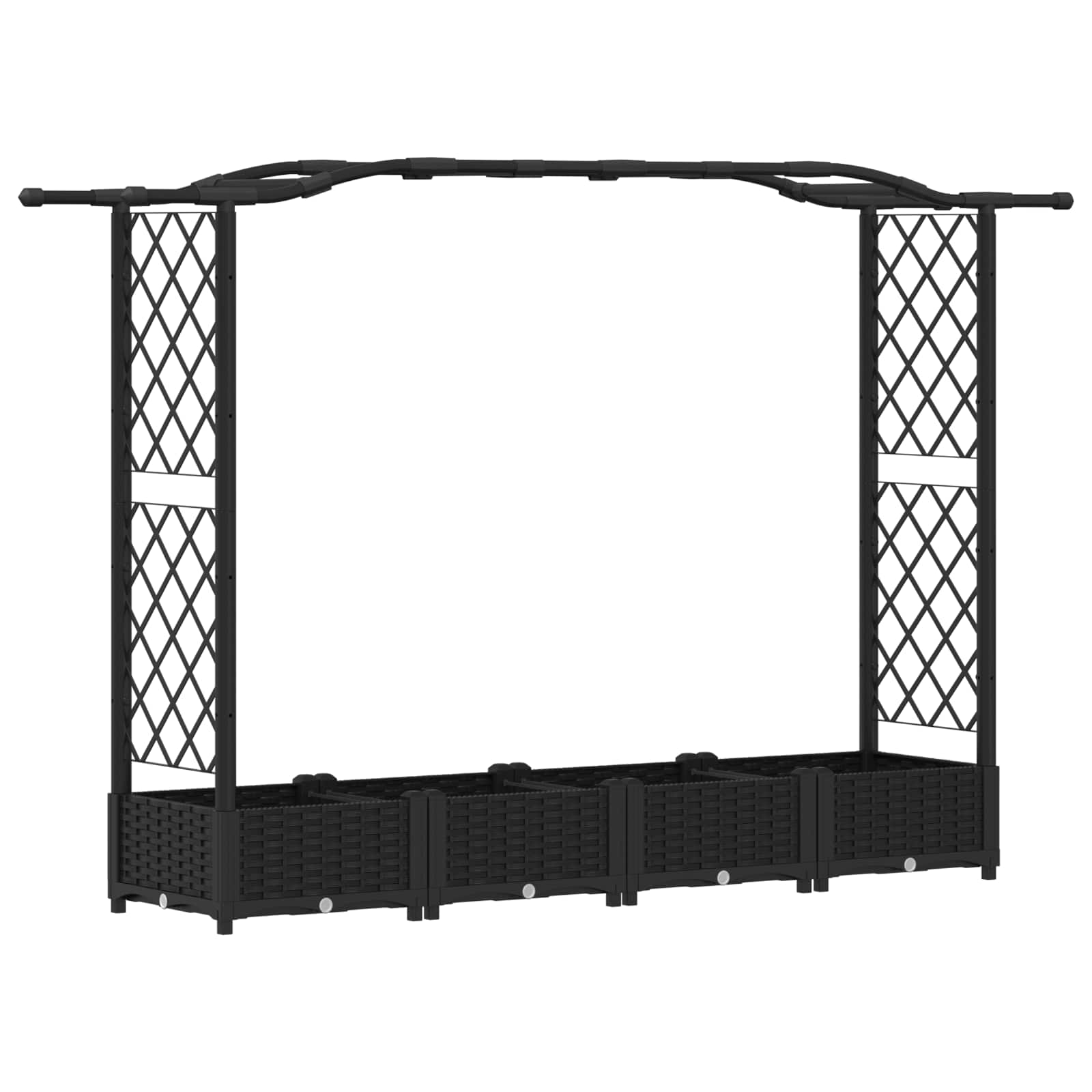 Hochbeet mit Rankgitter und Dach Braun 124 x 40 x 123 cm PP